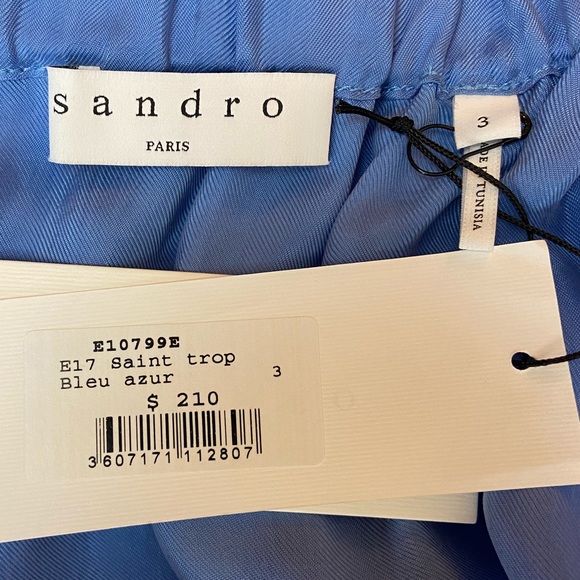 Sandro Paris Blue Off the Shoulder Top Size L NWT - Picture 11 of 12